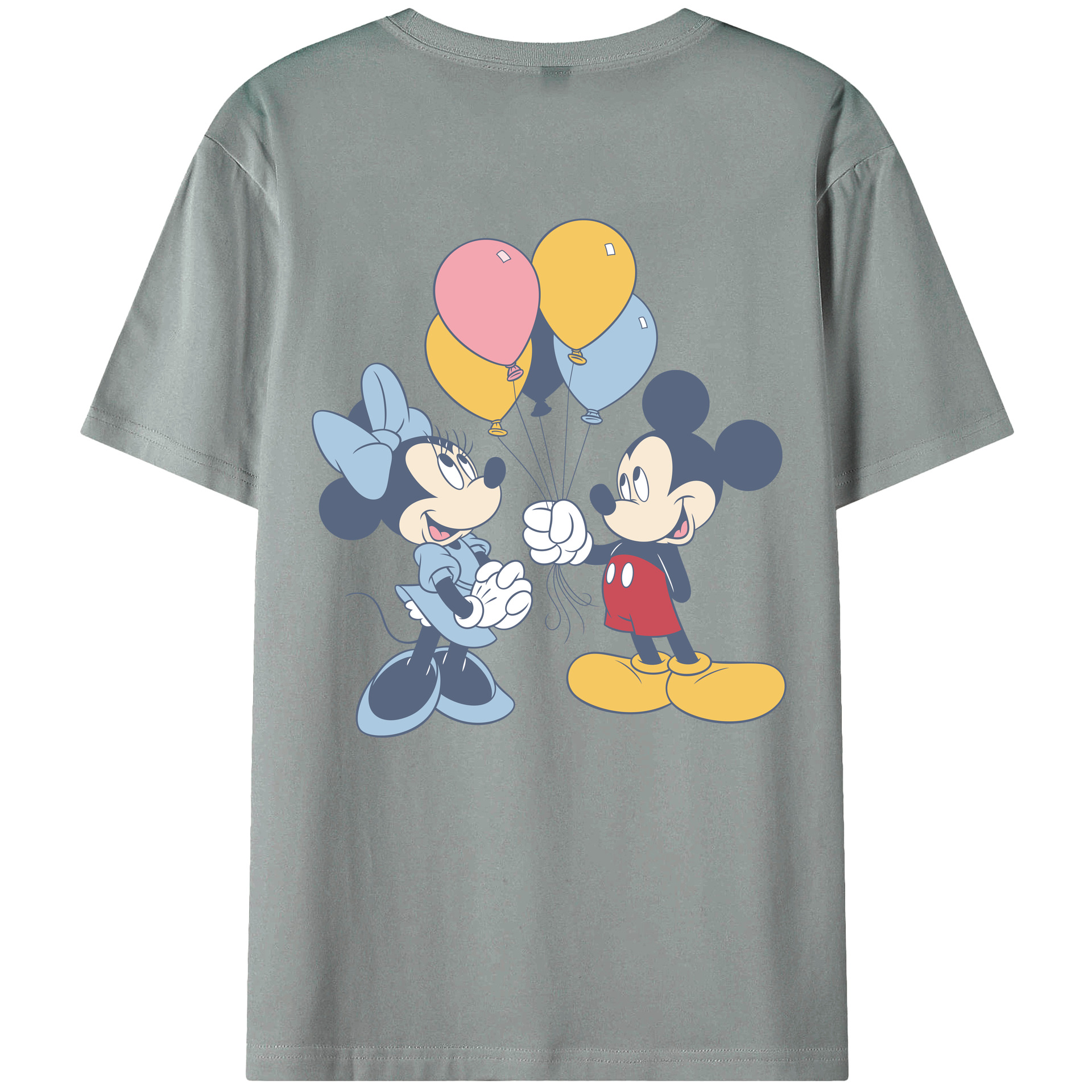 ミッキーマウス Mickey Mouse 綿100％ メンズ半袖Tシャツ（バックプリント） 通気性